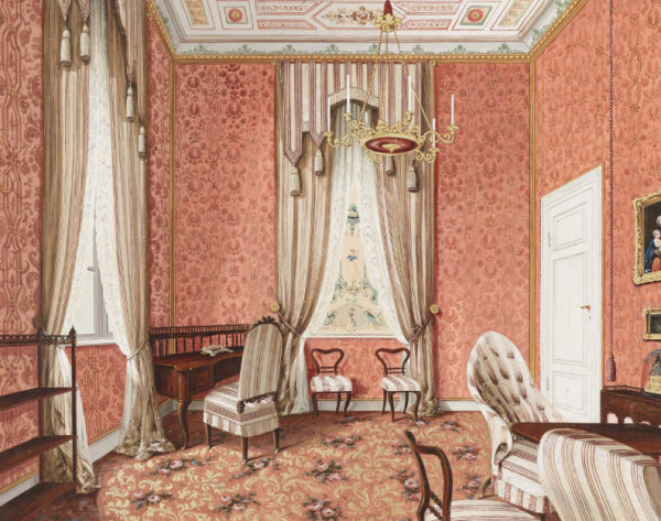 Gorden dengan lipatan vertikal untuk tampilan mewah